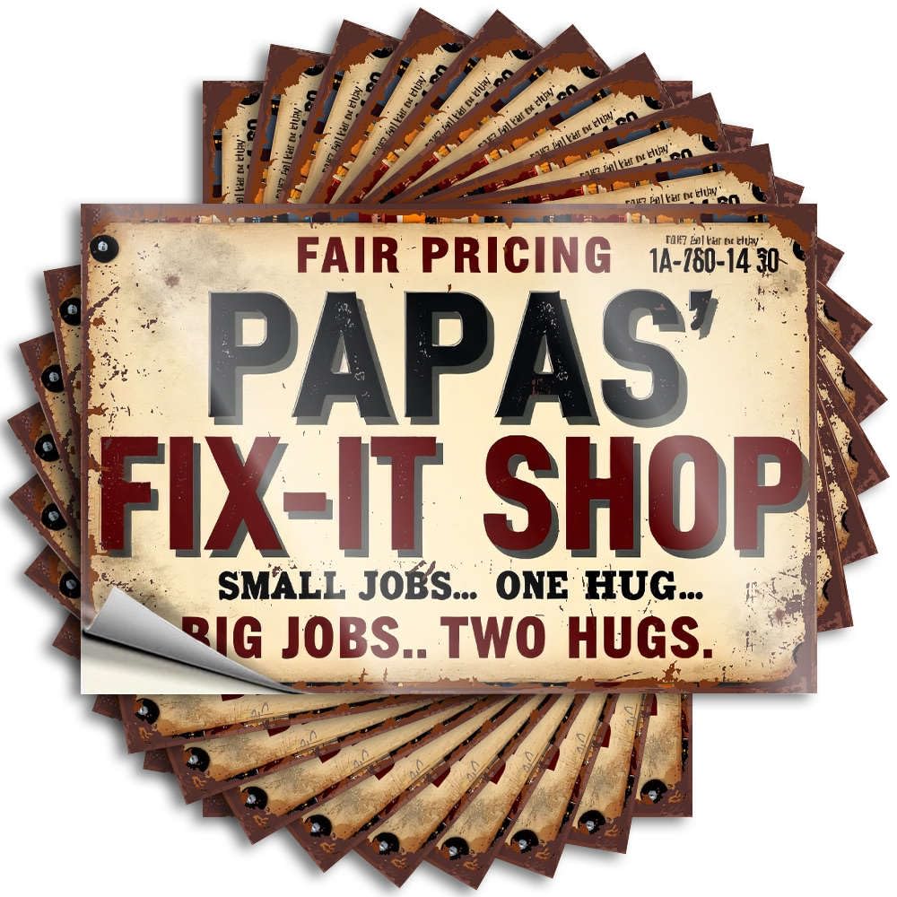Bumper Retro, Hunting Laptop Papa's Fix-it Shop: Fair Pricing, Hugs Included! | Farm(8X12CM)
