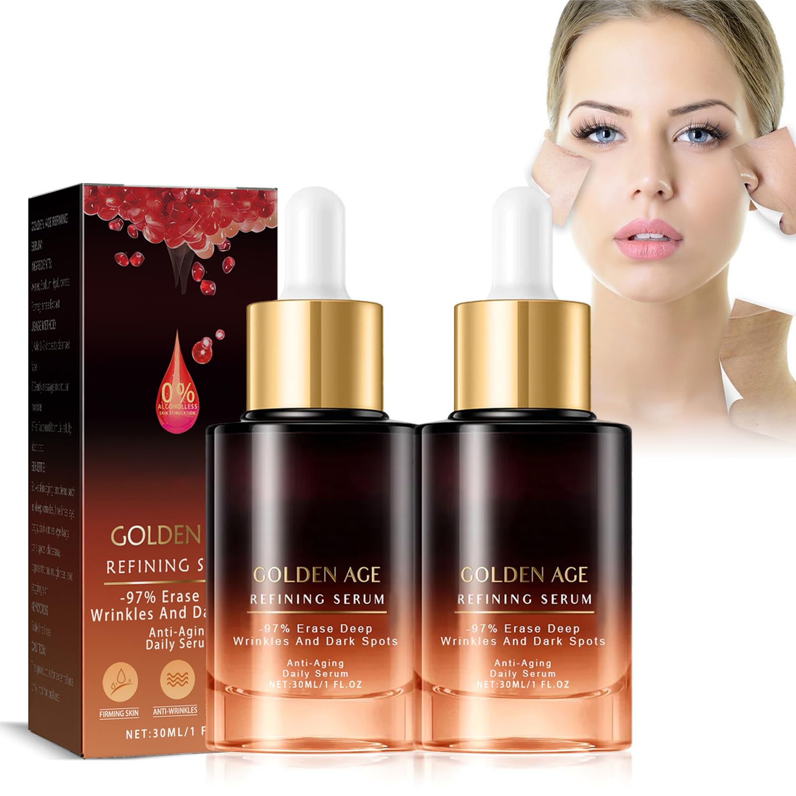 Dymeist Anti-Ageing Face Cream Essence, 2PCS, Anti-Wrinkle Essence, Anti-Wrinkle Facial Serum, Fade, Fine Lines Essence, Instant Face Tightening, Anti-Ageing Serum to Reduce Fine Lines, Wrinkles(07)