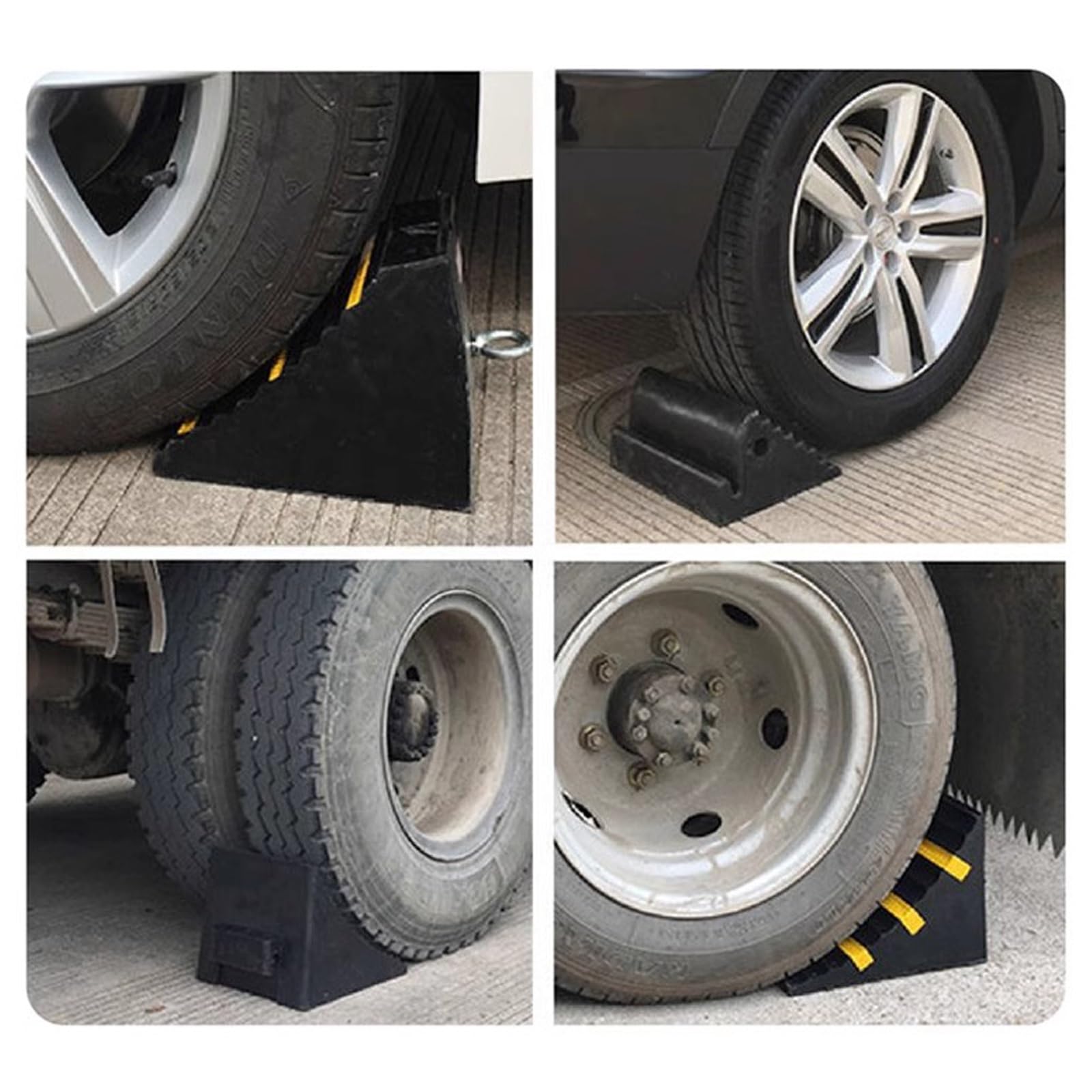 Unterlegkeile, Robuste Gummi Unterlegkeile mit Griff und Reflektierenden Streifen Vorne und Hinten, für Wohnwagen, Transporter, Feuerwehrautos, Nutzfahrzeuge, Wohnmobile ( Size : 32x28x26cm/12.6x11.0x