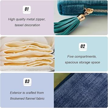 Travel Jewelry Organizer Case Small Jewelry Pouch Bags Zipper & Tassel | Travel Jewelry Case for Earrings Necklaces Rings Bracelets Brooches, Travel Gifts for Women