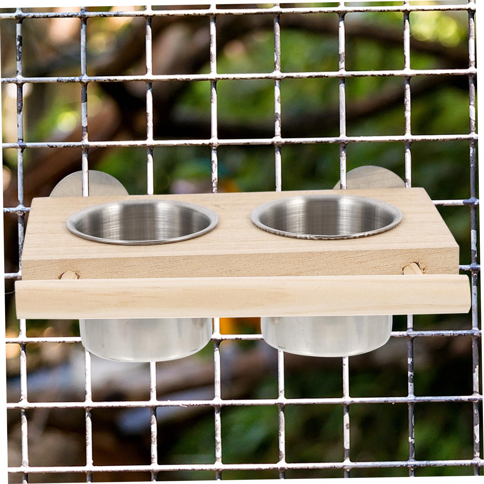 Angoily 2sets Mangiatoia Per Uccelli Con Doppia Ciotola Inossidabile Alimentatore Per Pappagalli Pappagallini e Altri Uccelli Facile Da Riempire e Pulire Design Creativo e Pratico Colore