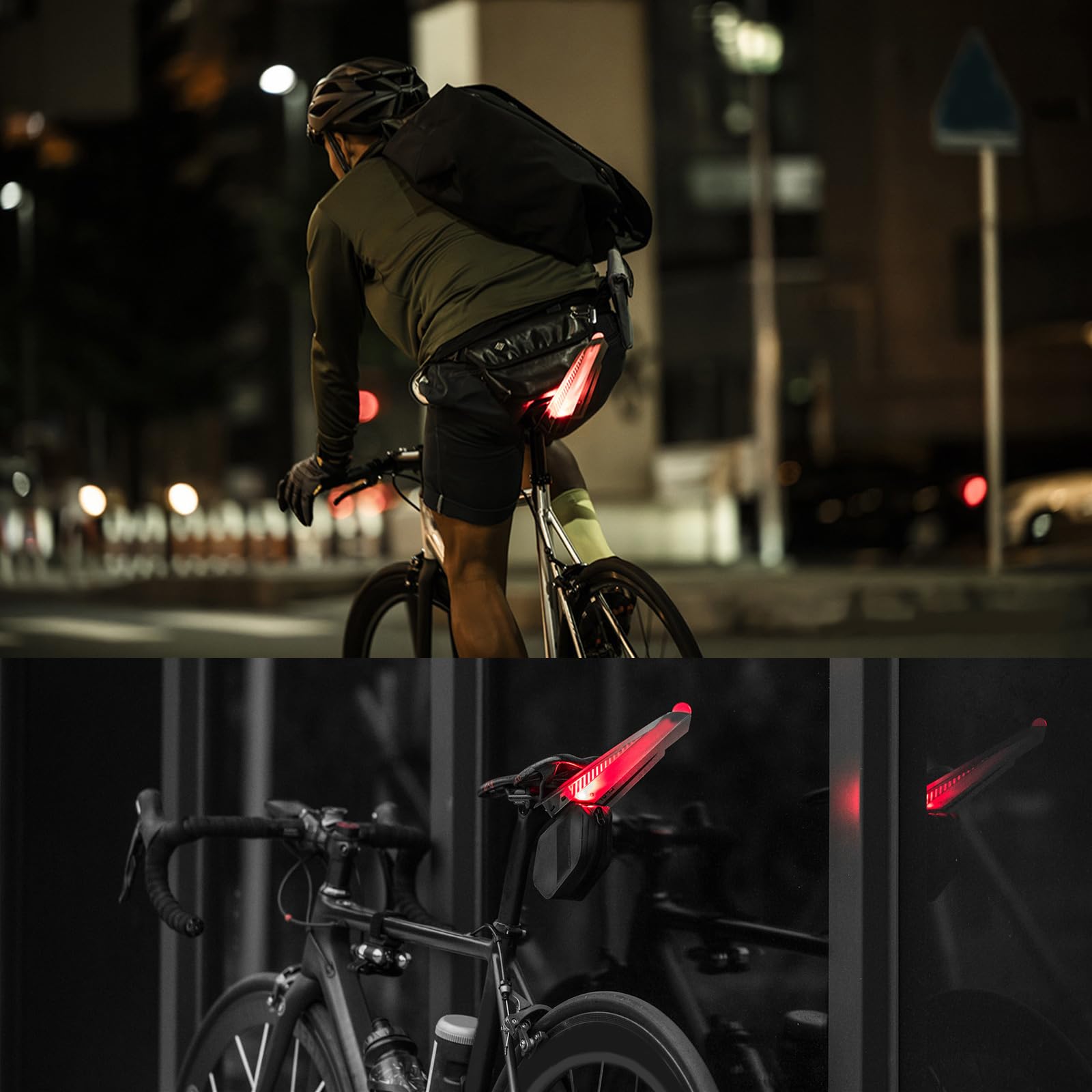 Guardabarros trasero ligero con luz trasera LED, ajustable, para bicicleta de montaña y carretera, a prueba de salpicaduras, fácil de instalar, para ciclismo, bicicleta de carretera, accesorio
