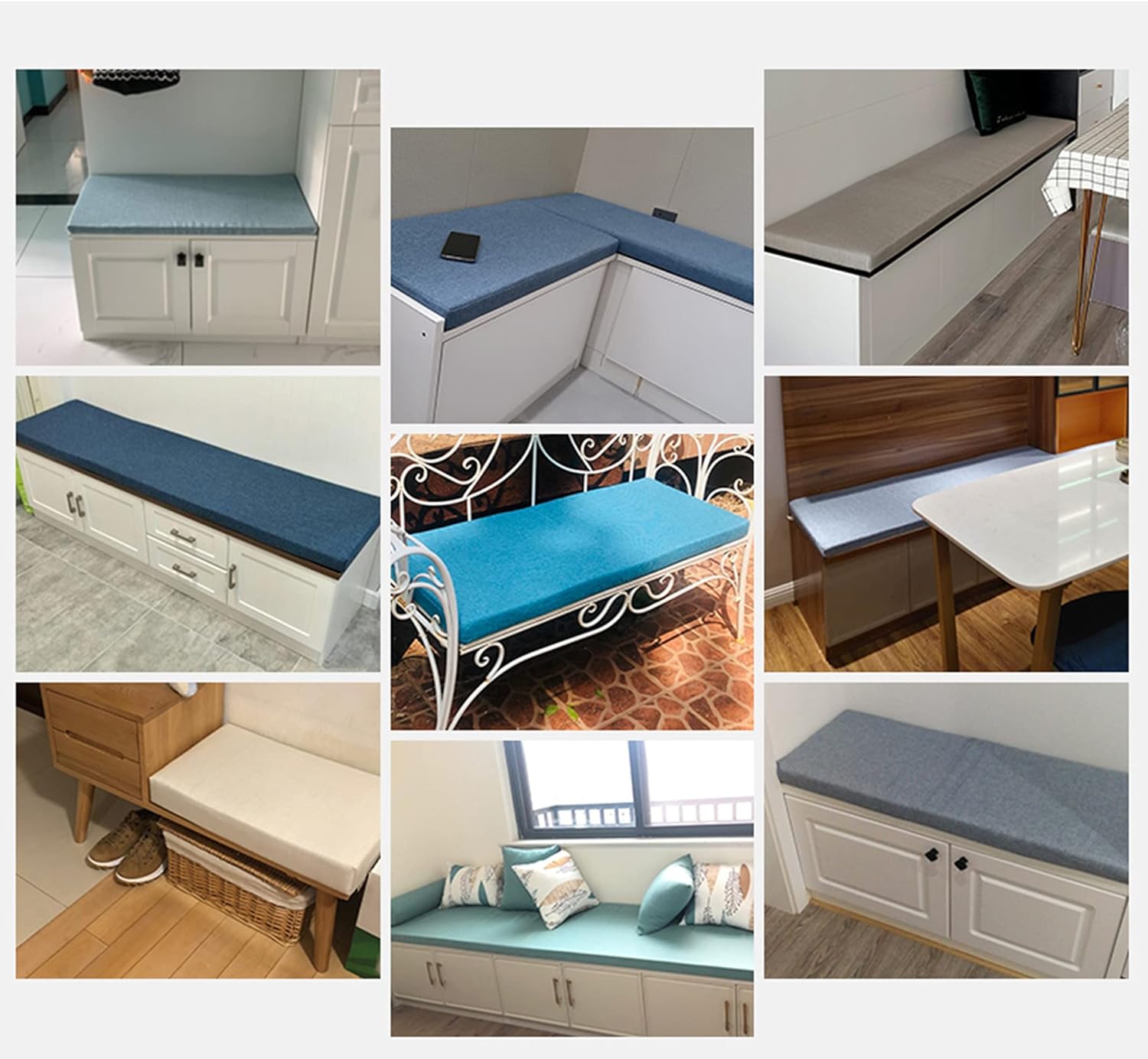 厚手ソフトベンチクッション 2～3人掛け用 80x40x5cm グレー - ガーデンテラススイングロングベンチ用屋内/屋外ソファクッ