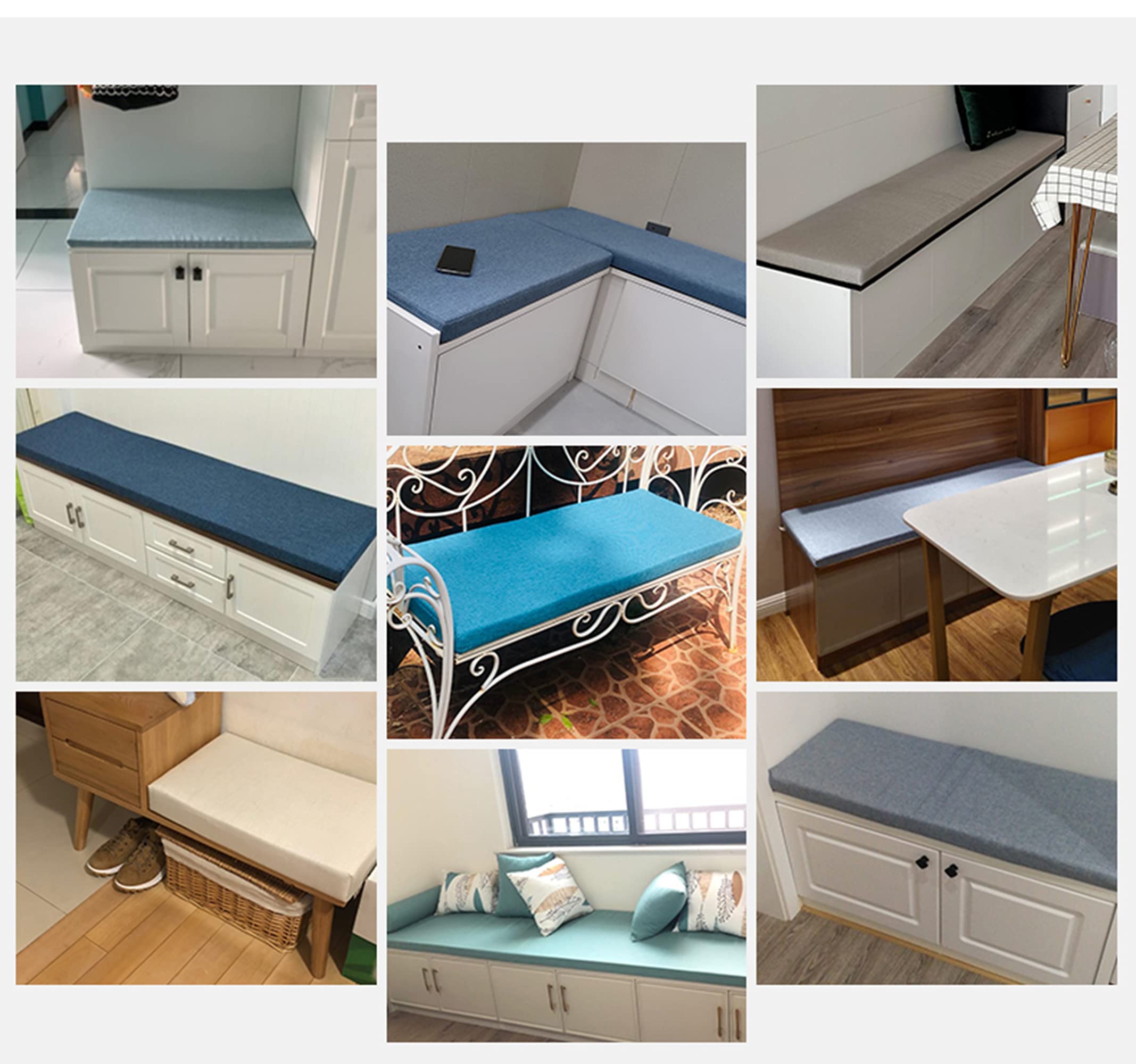 Cuscino per divano grigio, spesso 5 cm, morbido, per interni/esterni, 140 x 40 cm, decorativo, per sedie da pranzo, patio, altalena, mobili da salotto, comodo banco Kissen.