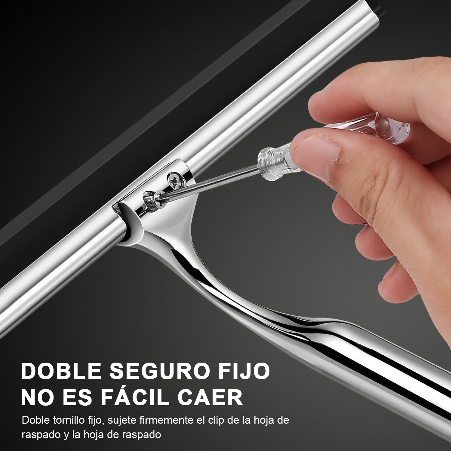 Limpiacristales De Ducha Negro De Acero Inoxidable - 10 Pulgadas, Con Soporte, Para Puertas, Ventanas Y Espejos