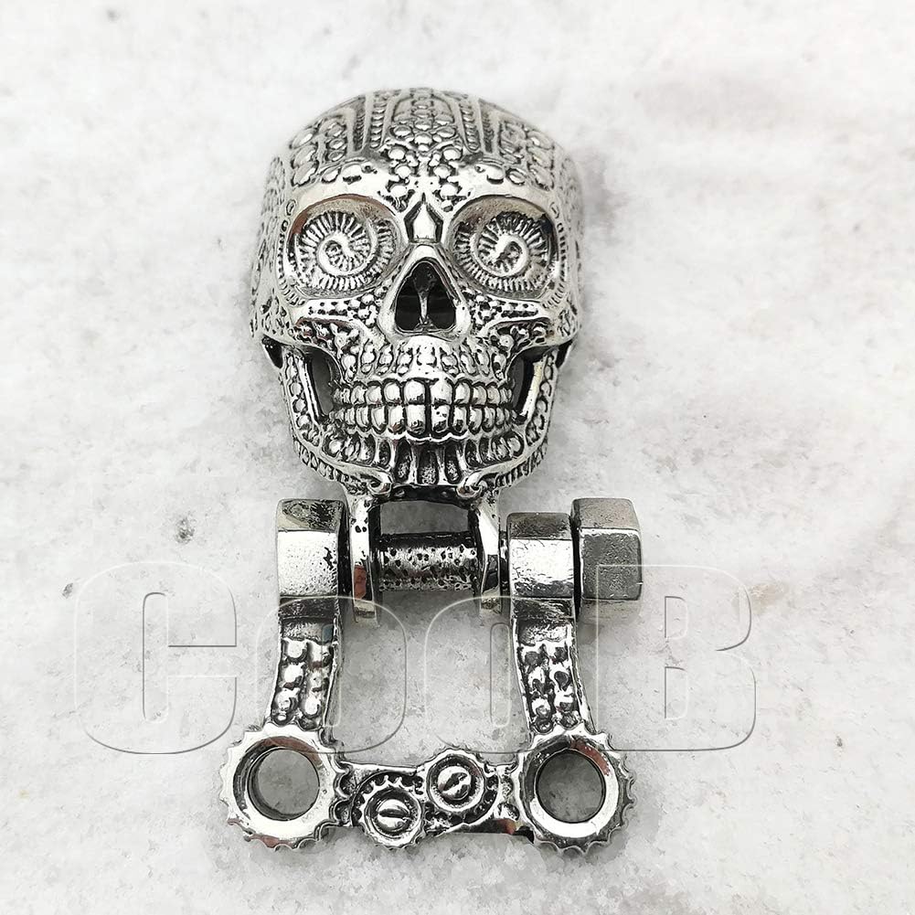 CooB EDC Metal Hand-Casted Paracord Clasp Shackle Buckle Bead Skull Skulls Collection. Luxury Shackles Clasps Locks for Cusom Paracord Bracelets Making 1Pcs/Lot (Skull in Bandana Silver)