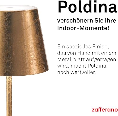 Miniatura 3 de Zafferano Poldina Pro Lámpara de mesa LED (color: hoja de oro) Touch On/Off, táctil regulable, aluminio, protección IP54, solo interior (hoja