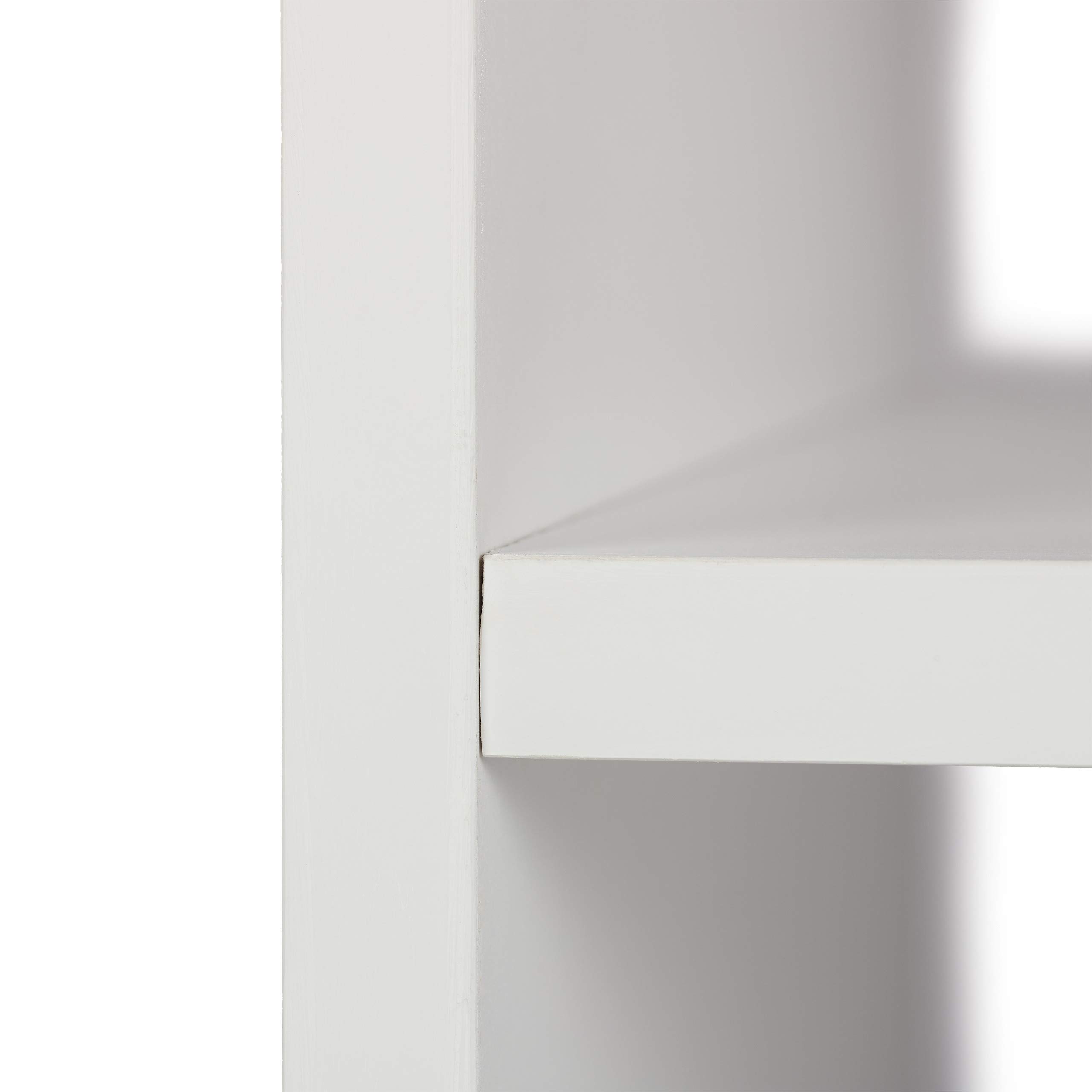 Relaxdays Mobiletto Porta TV con Ruote, 4 Ripiani Aperti, per Apparecchi Elettronici, CDs, DVDs, HLP 40x80x40, Bianco