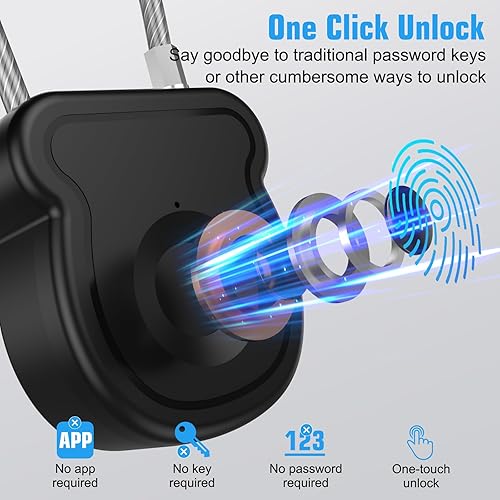 Miniatura 6 de Candado inteligente de huellas dactilares para equipaje, capacidad de 20 usuarios, llave USB y código de emergencia, cerradura biométrica sin llave