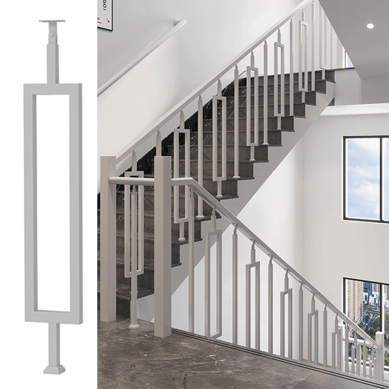 Metalowe balustrady białe i czarne wrzeciona DIY do wewnątrz grudnia balkony strychy i ganki łatwe w Quali
