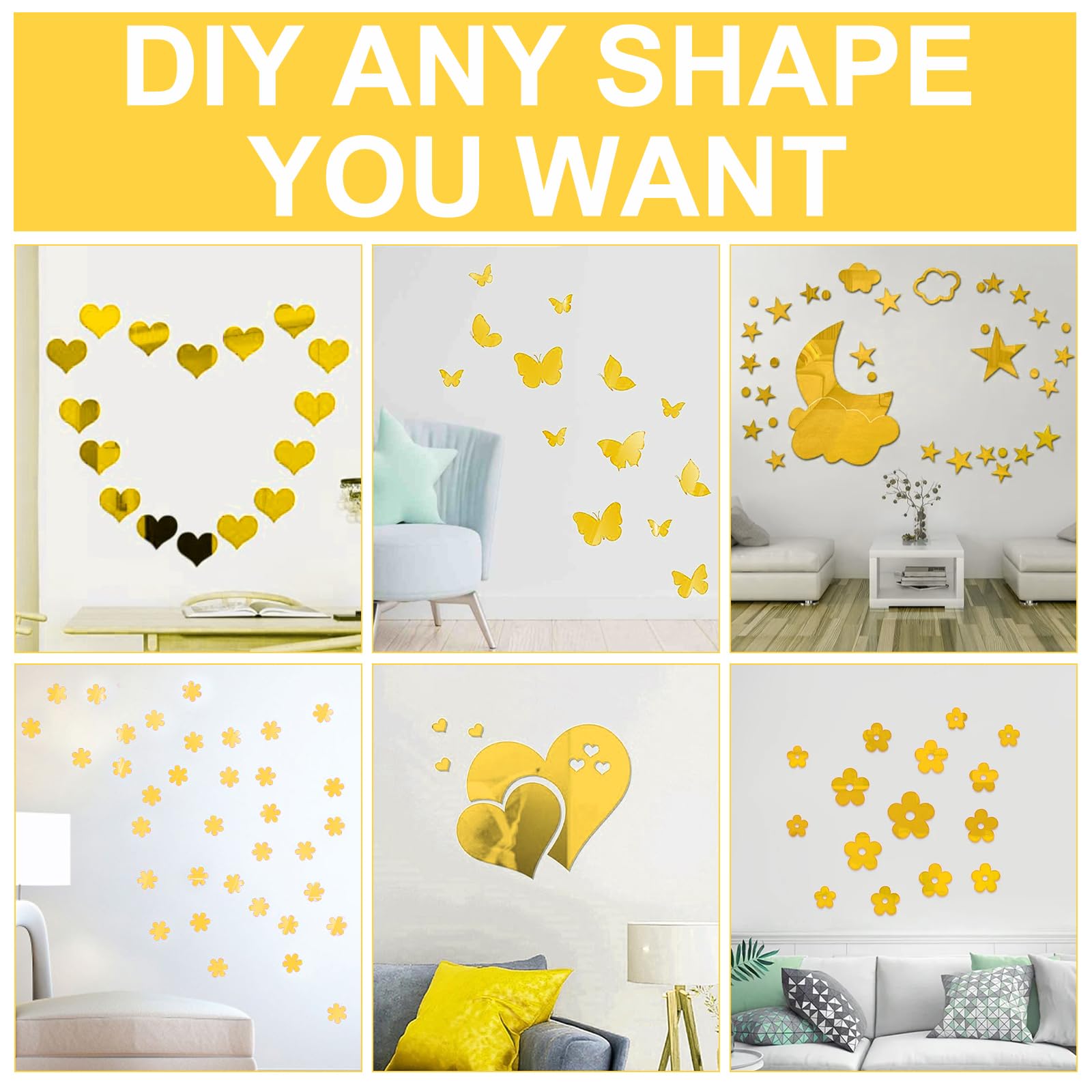 Gold Mirror Acrylic Sheets - 4 Pack -3