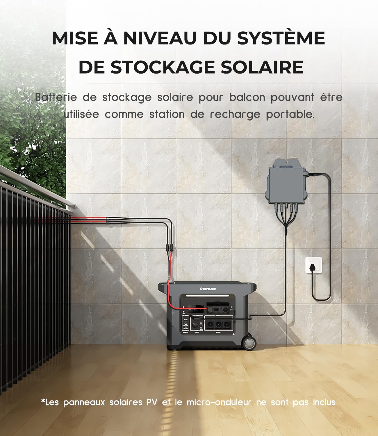 Système de Stockage Solaire S2500 Plus, Entrée olaire de 1200W, Charge AC de 2200W, Station d'énergie Portable de 2560Wh avec Prise AC 3300W, Contrôle via l'APP (micro-onduleur non inclus)