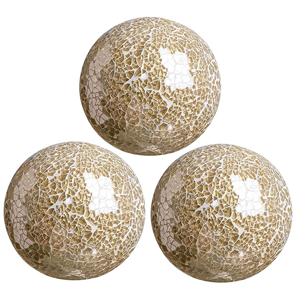 FLAMEER Mosaic Sphere Balls Table Centerpieces Set 8cm Centrepieces Bowls Decorative Orbs Orb Globe for Living Room Festival Coffee Table Decor Decorations