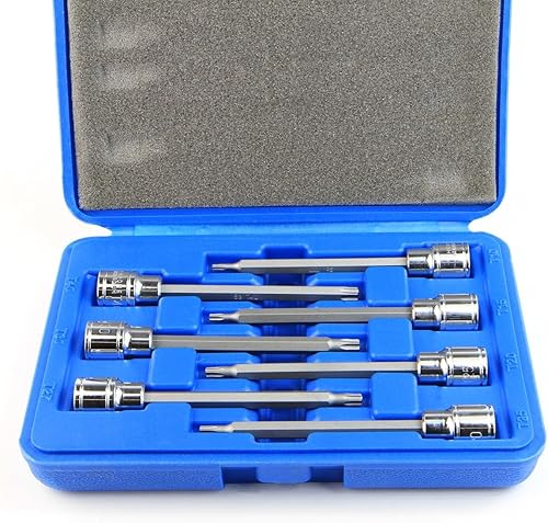 Miniatura 2 de Stark USA Juego de llaves de vaso Torx Star Bit Extra Largas de 7 Piezas de 38" de 38", T10-T40, Estuche de transporte incluido