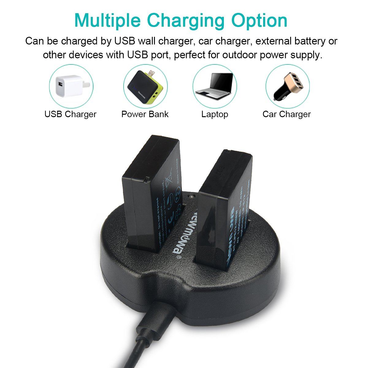 Batteria E Caricatore Doppio USB Per Canon LP-E12 - Compatibile Con EOS M, M50, M100, Rebel SL1 E Altri - Foto 3