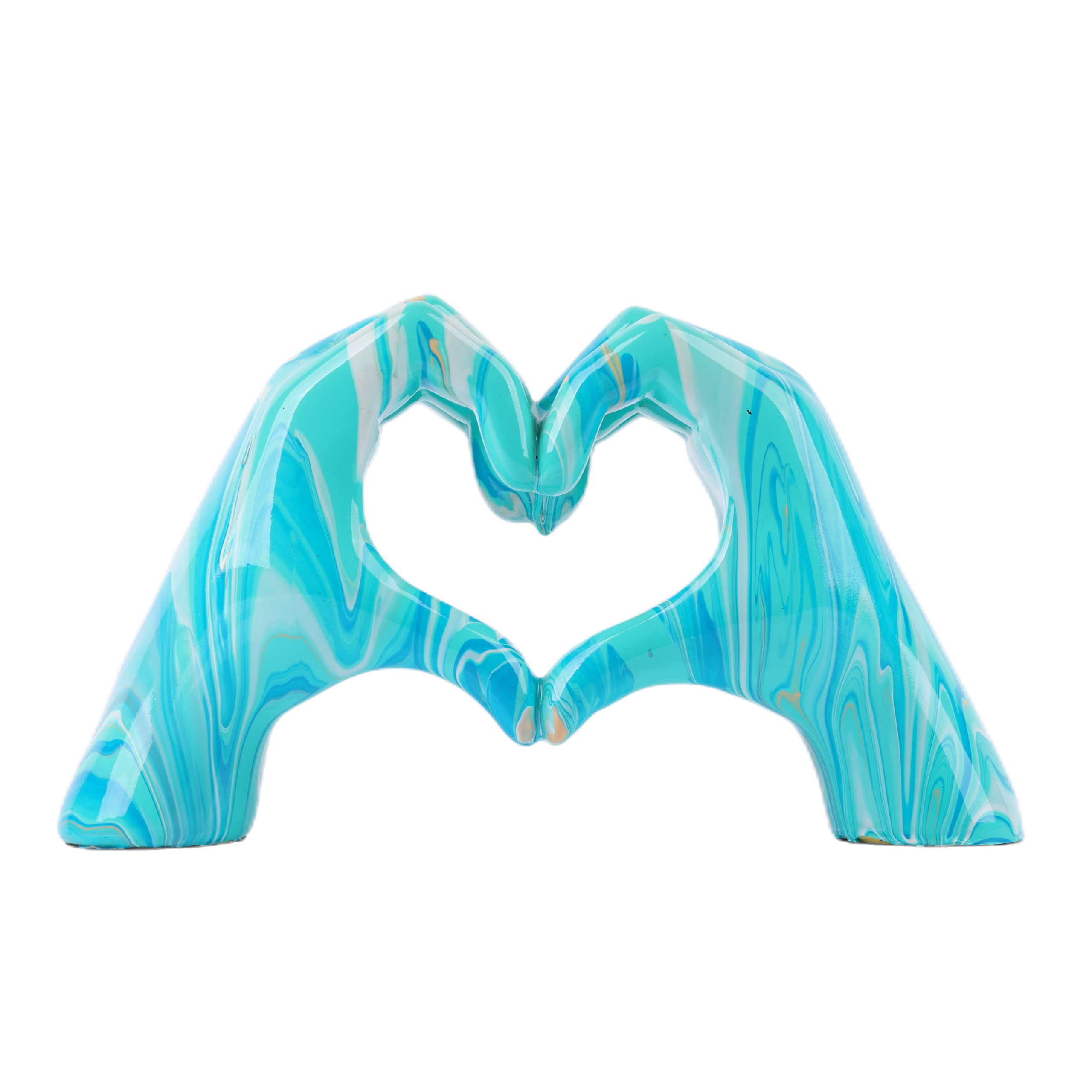 WUBIANJIE Love Finger Statue, Heart-Shaped Sculpture Love Gesture Decoration, Modern Art Sculpture Home Decoration, Creative Wedding Home Table Decoration