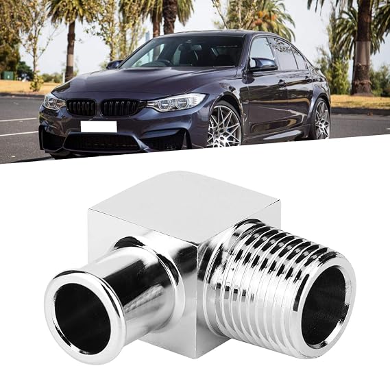 Heater Hose Connector, Heater Hose Fitting, Aluminum Alloy Heater Hose Fitting 90 Degree Connector 1/2in NPT to 5/8in Hose Barb