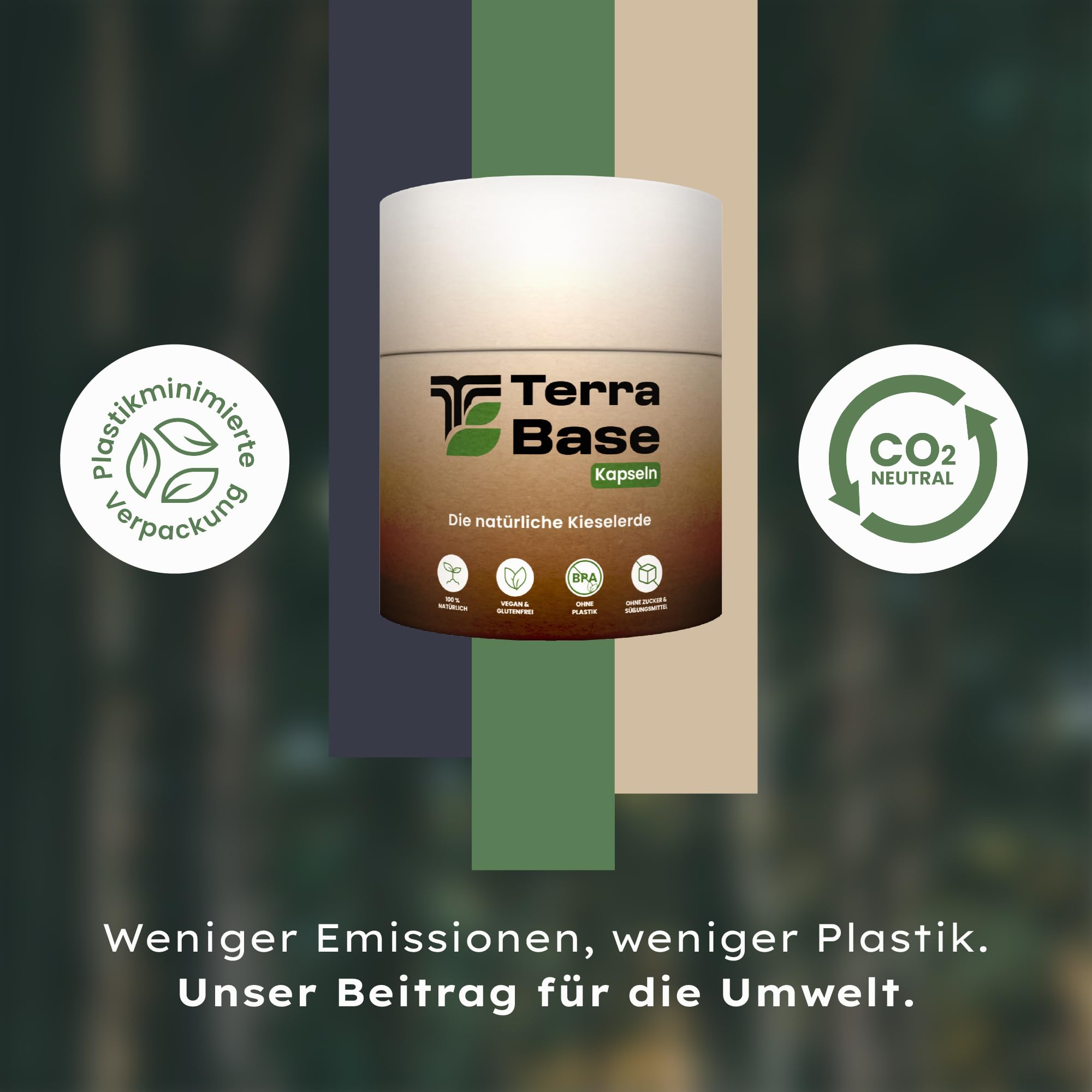 Kieselerde Kapseln natürlich & plastikfrei | Großpackung mit 120 Kapseln | nachhaltig, laborgeprüft & aus DE | Silizium für Haare, Nägel, Haut & Bindegewebe | vegan, gluten- und laktosefrei