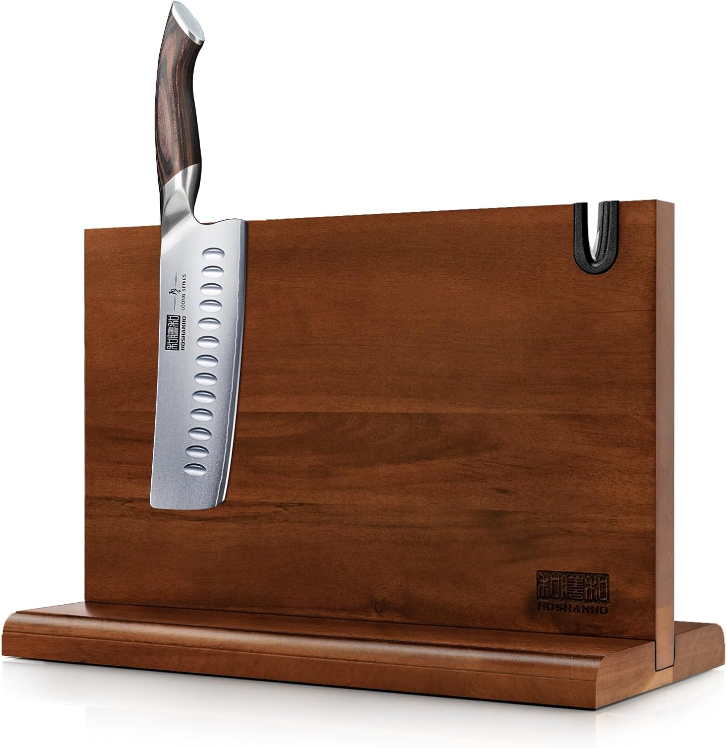 HOSHANHO Magnetic Knife Block 14 x 10 Inches & Japanese High Carbon Stainless Steel 7 Inch Nakiri Knife