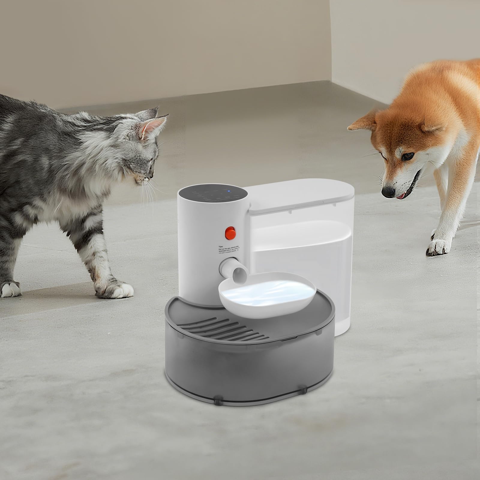 Dispensador de agua automático para gatos/perros, depósito de 3 L, 2000 mAh, funciona con batería, fuente para gatos con luces indicadoras de estado, fuente para beber para gatos, sin cable, sin