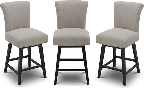 Miniatura 20 de CHITA Moderno taburete giratorio de 26 pulgadas de altura de mostrador, taburete giratorio tapizado de piel sintética, color blanco Blanco,Negro