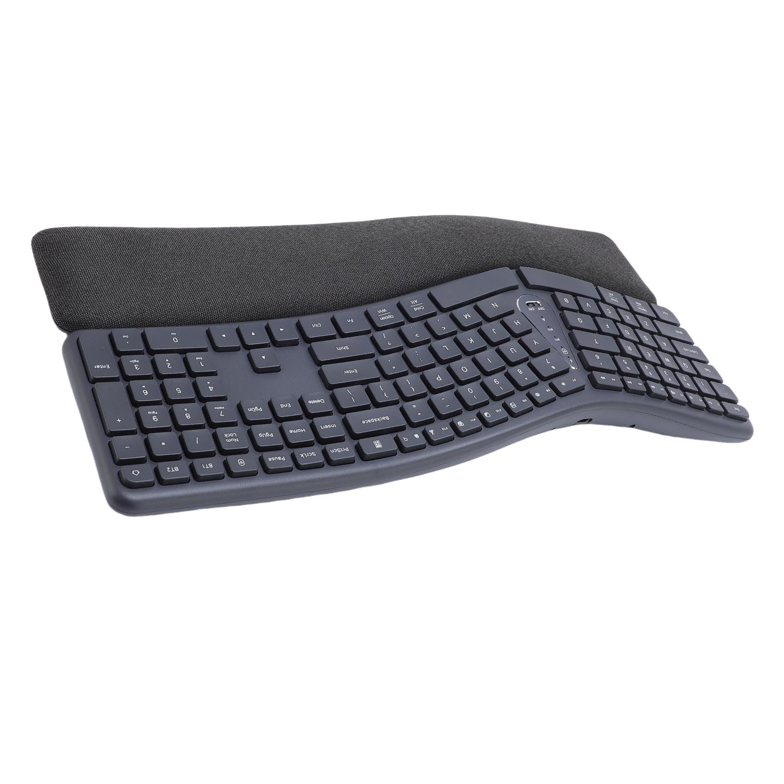 Jectse Tastiera Ergonomica Wireless con Pentola Imbottita, Tastiera Divisa a Doppia modalità Bluetooth 2,4 G, Tasti delle Onde, Digitazione Comoda, per Vincere 98 ME 2000 per Vista 7 8