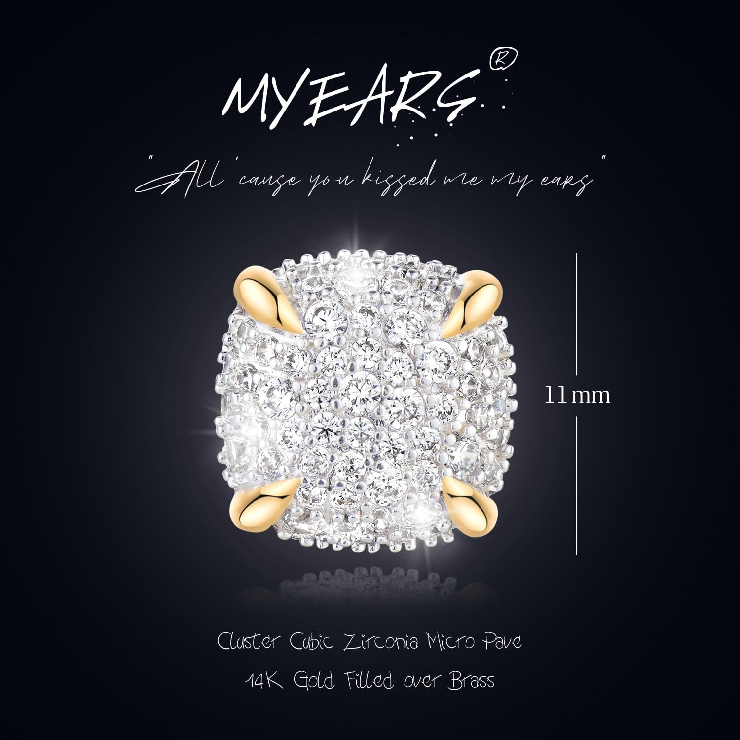 MYEARS Women Stud Earrings Gold Cluster Cubic Zirconia 14K Gold Plated Small Simple Hypoallergenic Everyday Jewelry - Image 5