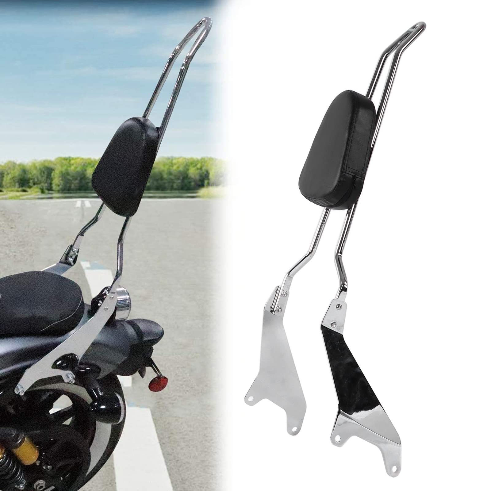 Schienale Passeggero Moto, Sissy Bar e Supporto Sedile Posteriore Compatibile con Yamaha Bolt Star XV950 XVS950 2014-2019, Ricambio in Lega per Comfort del Passeggero
