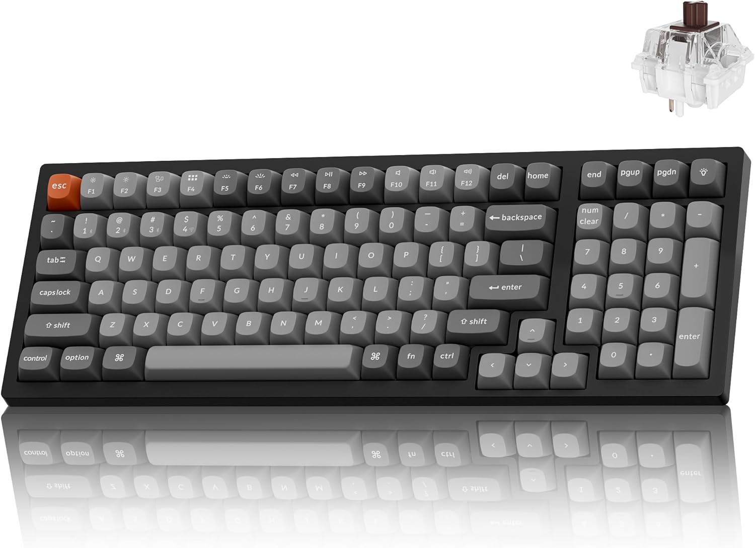 Keychron K4 Max Wireless Mechanical Keyboard, 96% Layout QMK 2.4 GHz/Bluetooth 5.1/Wired, White Backlit with Hot-swappable Keychron Super Brown Switch for Mac Windows Linux