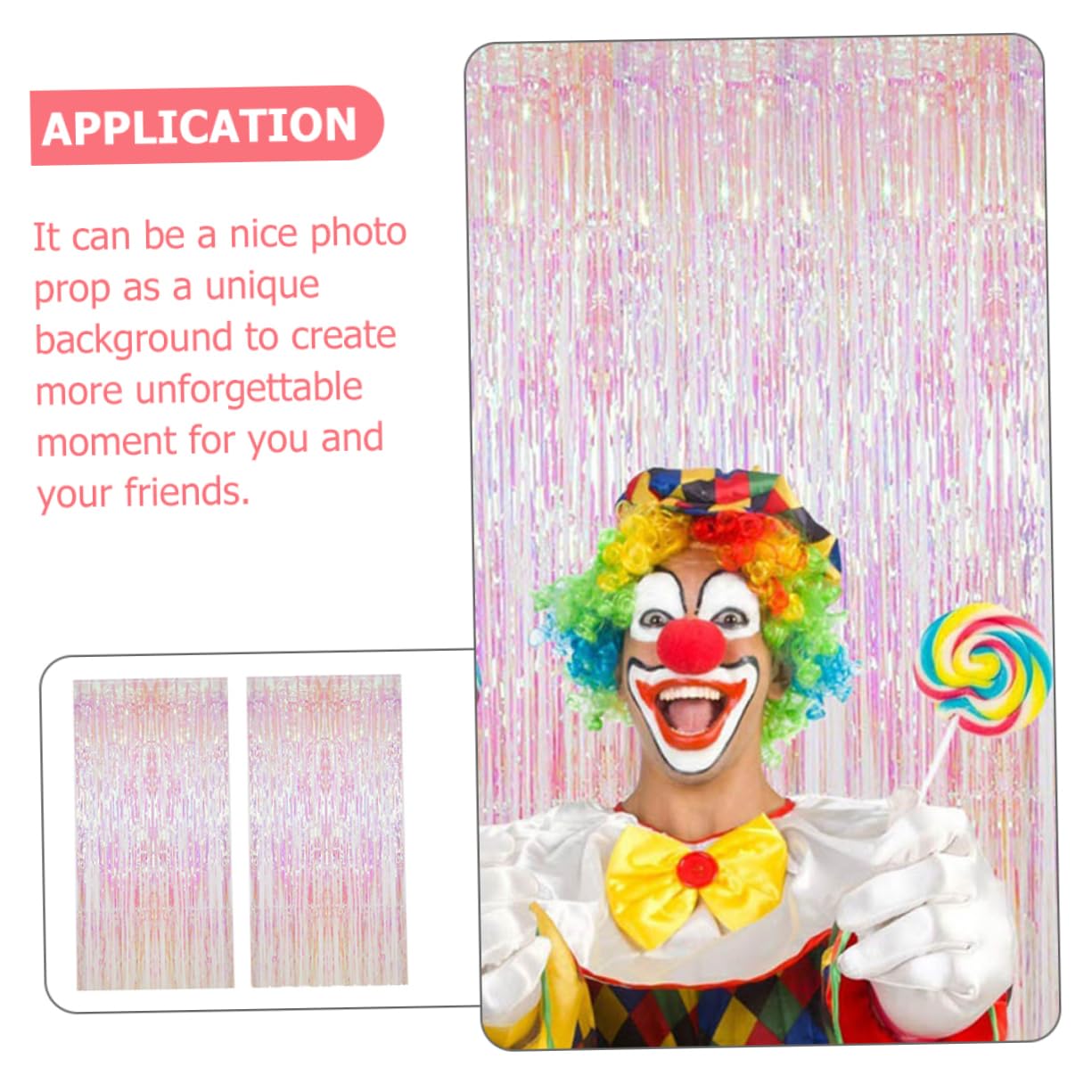 BRIGHTFUFU 2sets Rain Tinsel Curtain Backdrop for Weddings Birthday Parties Shiny Wall Drapes Chic Photo Prop Wide High Each Party Decoration