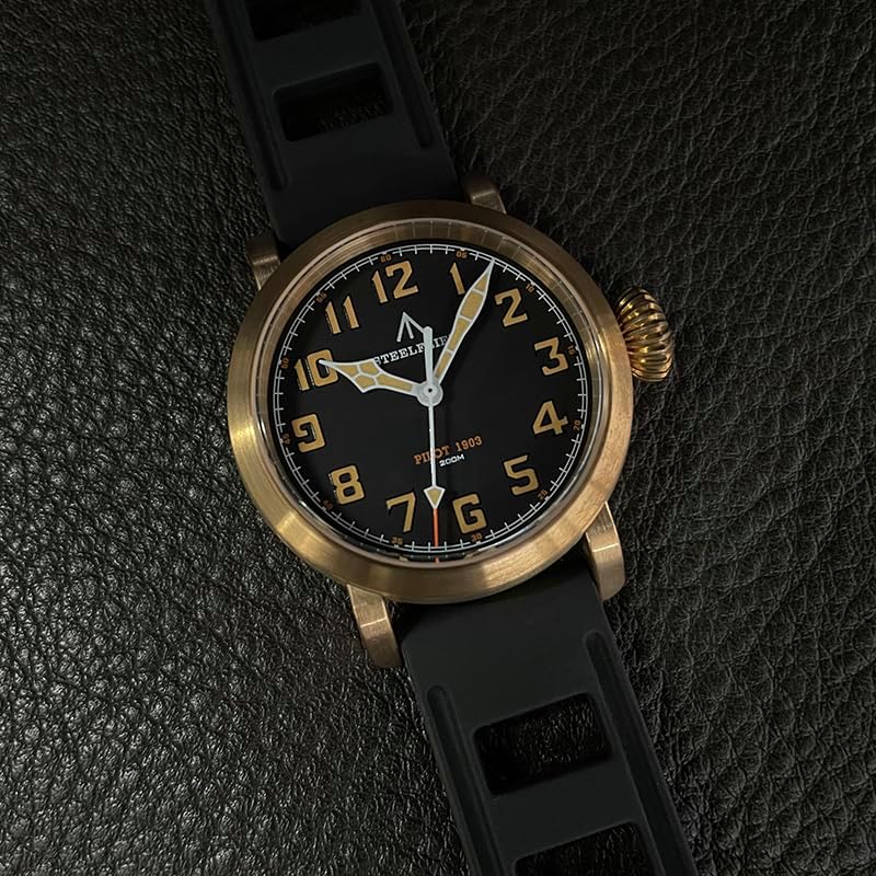 STEELDIVE 腕時計 メンズ, クォーツ 時計 ブロンズ 40mm 腕時計ダイバー 20ATM 防水 スポーツ 時計 高級時計