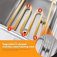 Vista 6 de Freidora comercial con canasta, freidora eléctrica de gran capacidad de 20 L, freidora de aceite de pavo para encimera con tanque doble, para uso