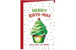 Christmas Birthday Cards, Merry Christmas Cards Happy Birthday Gifts Cards with Envelope