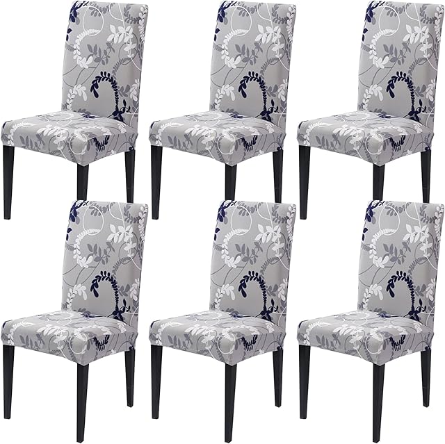 HZDHCLH Chair Covers Slipcovers 4/6 PCs Stretch Removable Washable Short Dining Chair Protector Cover Seat for Hotel,Dining Room,Ceremony (Simple, 6 PCS)