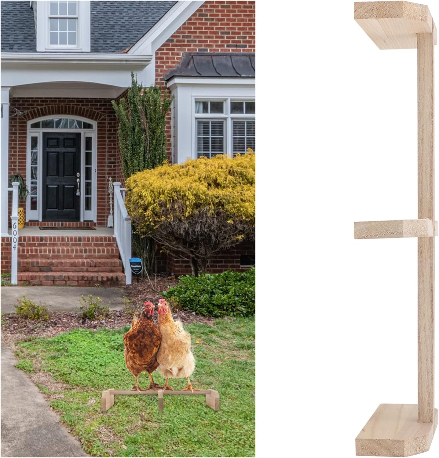 balacoo Roosting Wooden Chicken Stand-Chicken Perch Wooden Roosting Bar Brooder Ladder? Toys for Coop, Brooder, Chicks- Perch Outdoor Toys