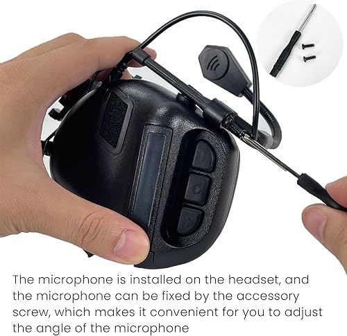 Miniatura 6 de ATAIRSOFT Auriculares tácticos guerra Unlimited Intercomunicador de alimentación con micrófono impermeable, sin función de reducción de ruido