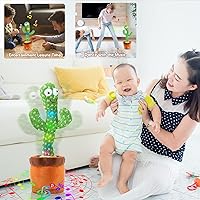 Vista 7 de VAIZIQ Juguete de cactus bailarín, juguete de cactus parlante, juguete de cactus repetitivo, peluche eléctrico de cactus bailarín para bebés que