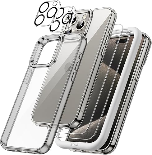 Miniatura 8 de JETech Funda 5 en 1 para iPhone 15 Pro Max de 6.7 pulgadas con 2 protectores de pantalla de vidrio templado y protector de lente de cámara, no se