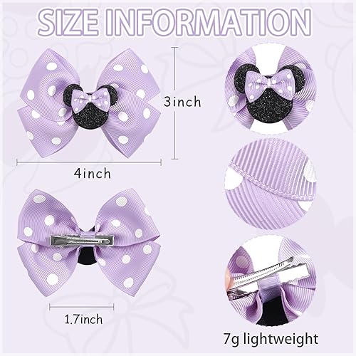 Miniatura 4 de 3 pares de orejas de ratón, pinzas para el cabello, lindos lazos de ratón, orejas de ratón, accesorios para el cabello para mujeres y niñas, para