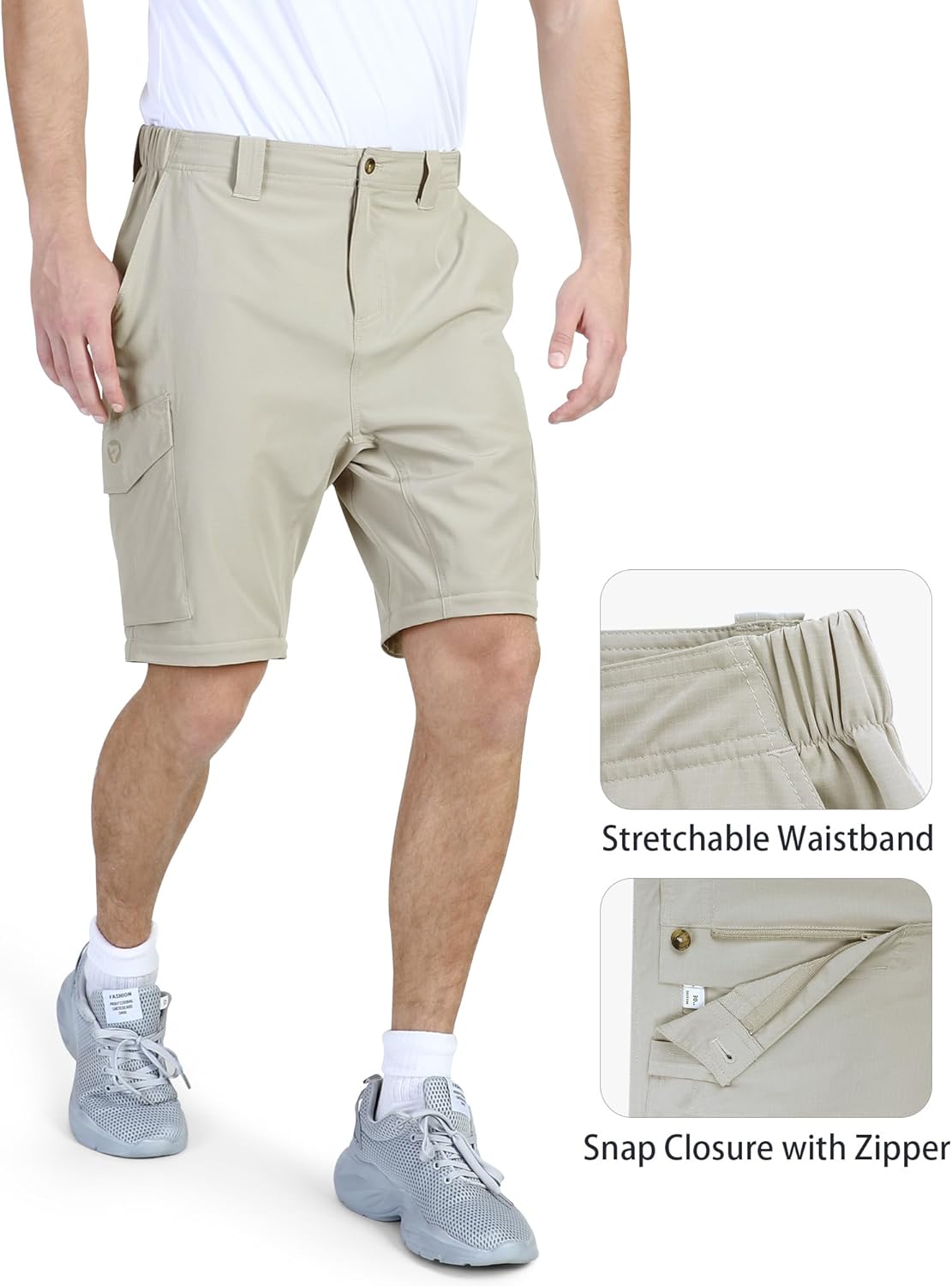 Outdoor Ventures Mens Hiking Pants Lightweight Quick Dry Convertible Pants, Stretch Zip-Off Cargo Pants for Travel Fishing - Image 5