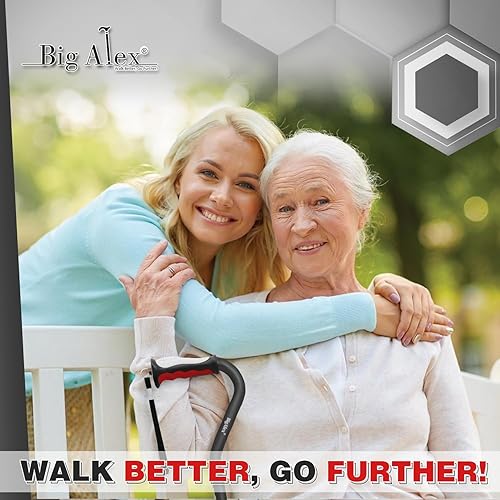 Miniatura 8 de BigAlex Bastón plegable para hombres y mujeres, barra de estabilidad ajustable para movilidad, resistente, plegable, ligero, ayuda de viaje portátil