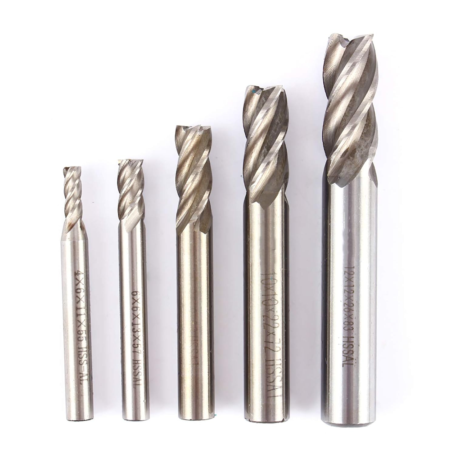 End Mill Cutter End Mill High Speed Steel HSS 4 Flute Straight End Mill