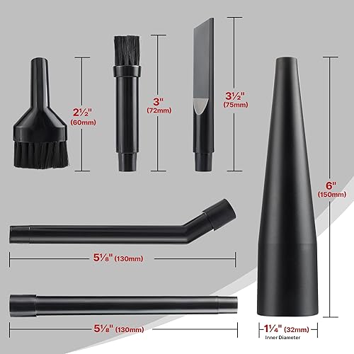 Miniatura 2 de Shop-Vac Kit de microboquillas de limpieza, accesorios de limpieza detallada de 1-14 pulgadas para aspiradora compacta de tienda en seco y húmedo,