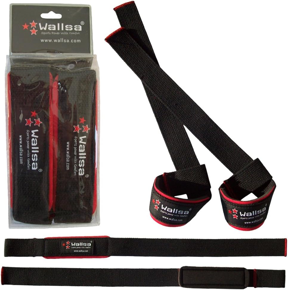 Heavy Duty Premium Cotton Lifting Straps - Bar Straps with Neoperene Padded Wrist Area Used for Weightlifting, Powerlifting, Crossfit, Body Building, Rowing and Pull Ups