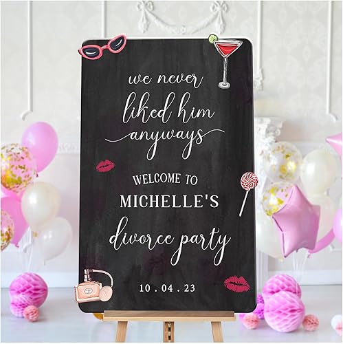 Letrero de bienvenida para fiesta de divorcio Decoración de bienvenida de divorcio personalizada, divertida y elegante, decoración humorística