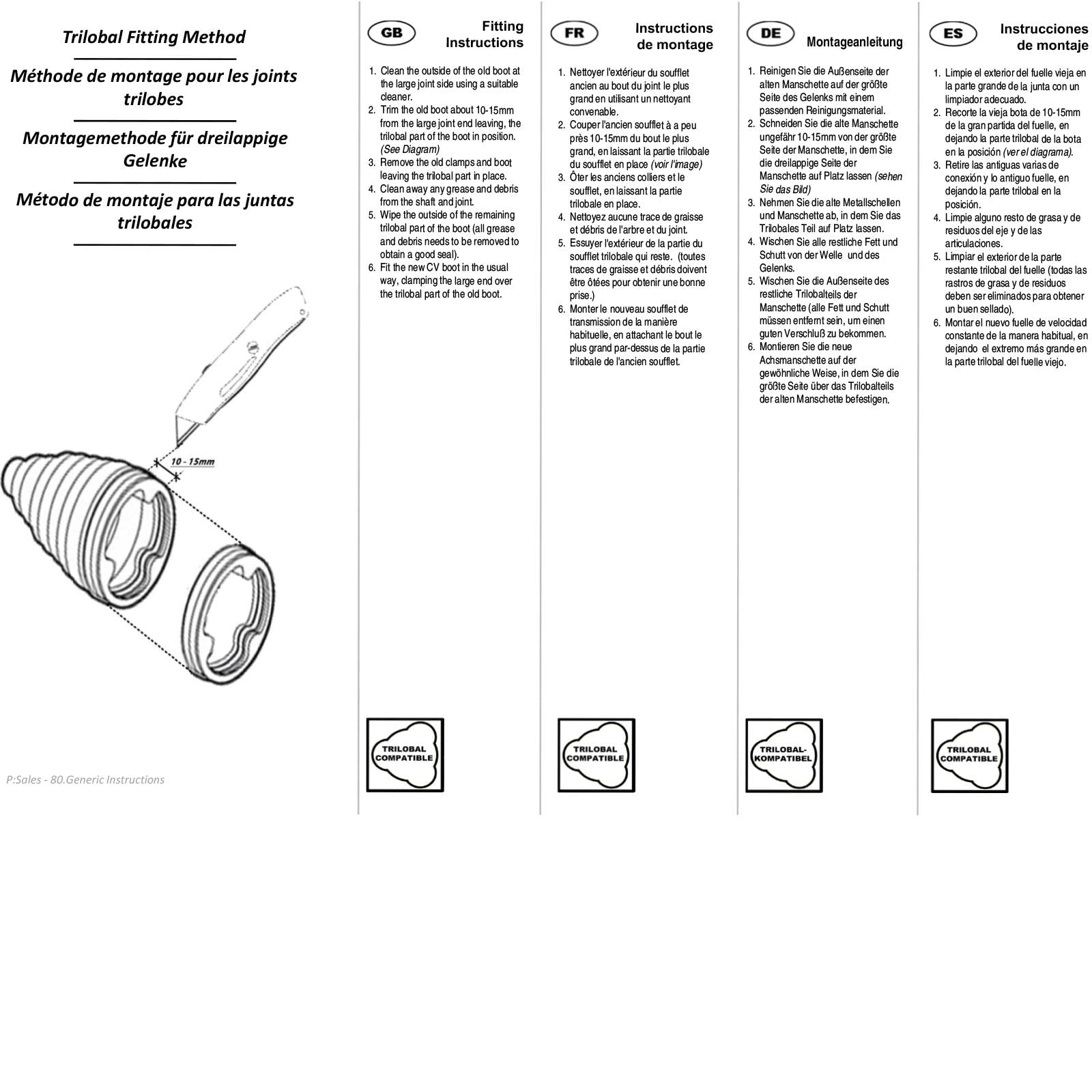 Triscan 8540 22 Elementi di trasmissione