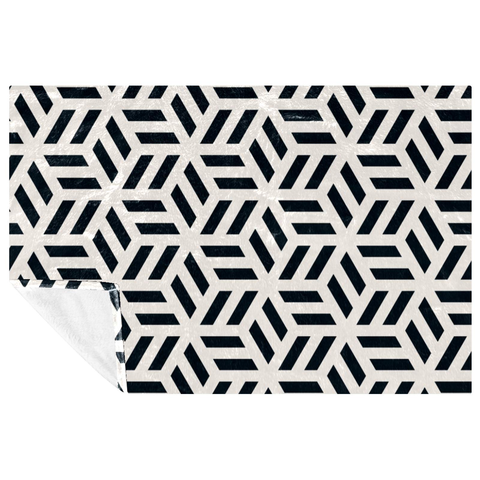 Couverture douce et chaude géométrique 150x100 cm pour lit