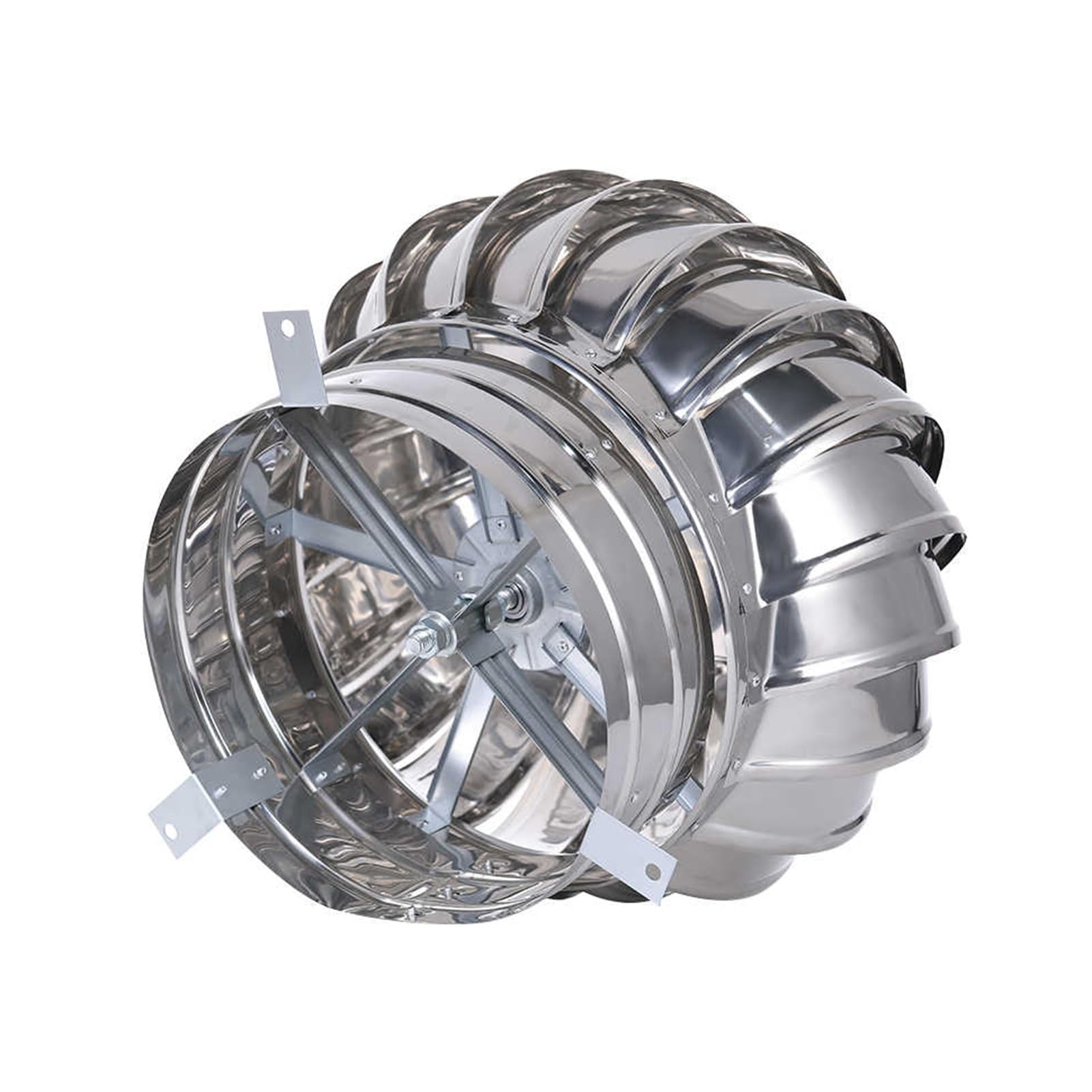 Knbhgujmd One Color Rotating Chimney Cowl Cap, Unpowered Stainless Steel Turbine Roof Ventilator With 4 Mounting Feet, 350-450Mm(450Mm)