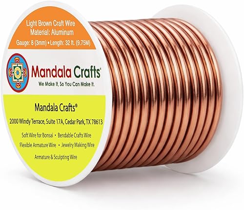 Vista 170 de Mandala Crafts - Alambre de aluminio anodizado de calibre 10 para manualidades de joyería - 32 pies de alambre flexible de cobre coloreado - Doble