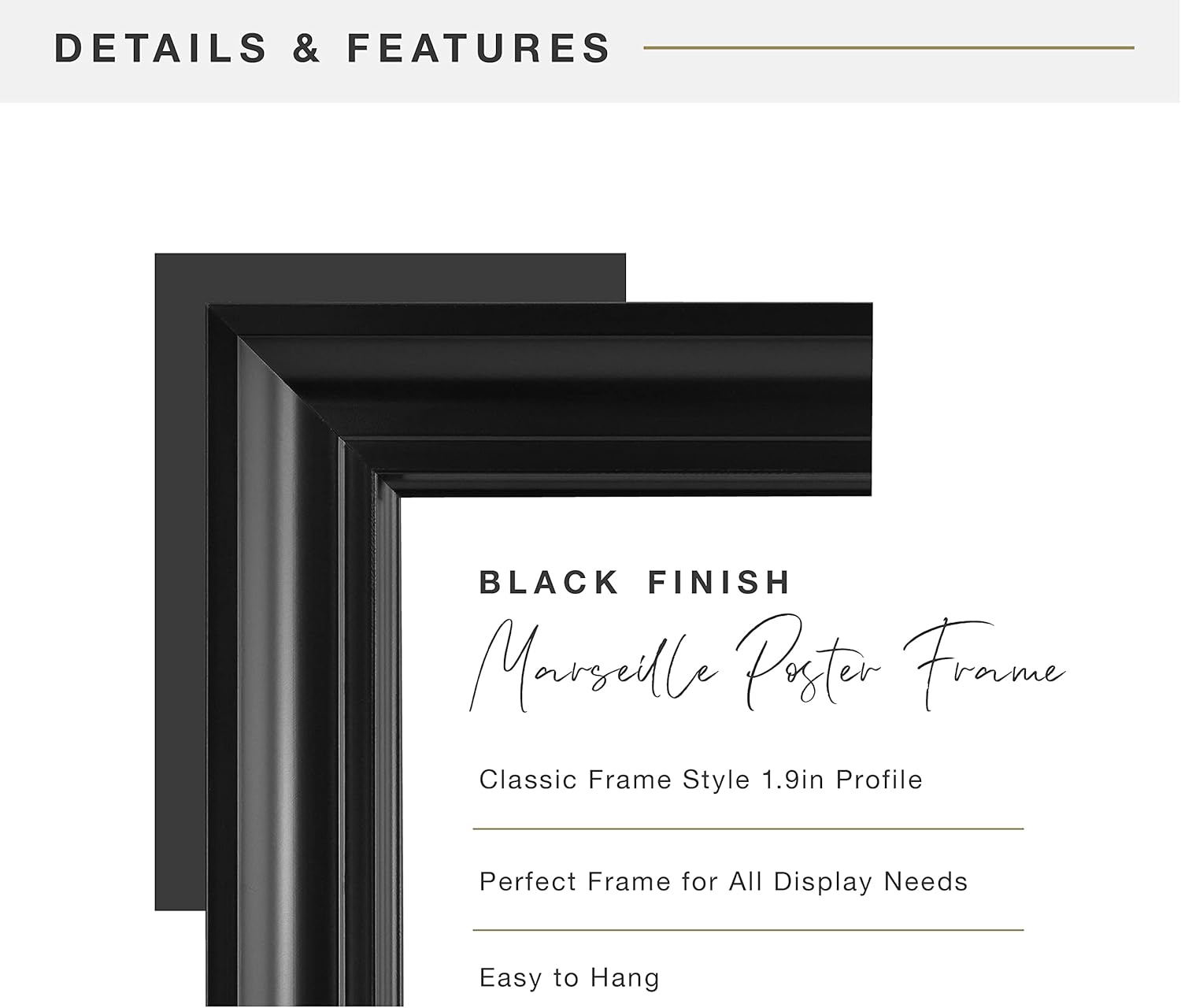 MCS Marseille Poster Frame, Black, 27 x 40 in : Everything Else